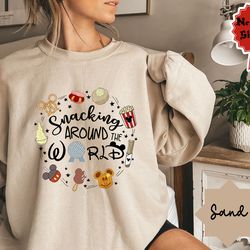snacking around the world sweatshirt, disney snacks hoodie, magic kingdom snacking hoodie, disney snacking hoodie, epcot