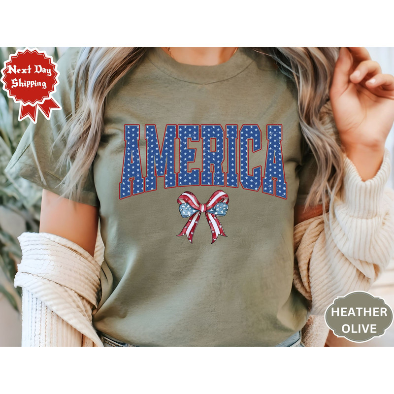 USA shirt, Summer BBQ t-shirt, Red White and Blue, America coquette Tee, Women's 4th of July, Fourth of July Shirt T-Shirt.jpg