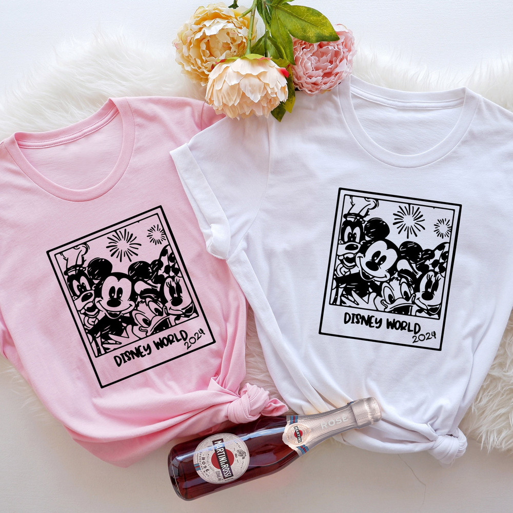 Mickey and Friends Disney World 2024 Shirt, Mickey Polaroid Picture Shirt, Disney Family Trip Shirts, Unisex Disney Tee, Disney Family Shirt.jpg