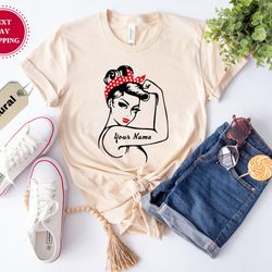 women's t-shirt, rosie the riveter shirt, we can do it top, strong women shirt, american apparel, motivational, custom n