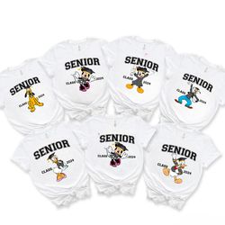 personalized disney graduation family shirts, mickey & friends disney graduation 2024 shirt, gift for graduate seniors,