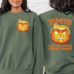 trump sweatshirt, trumpkin shirt, halloween trump sweatshirt, patriotic sweater, maga halloween political shirt, gift fo