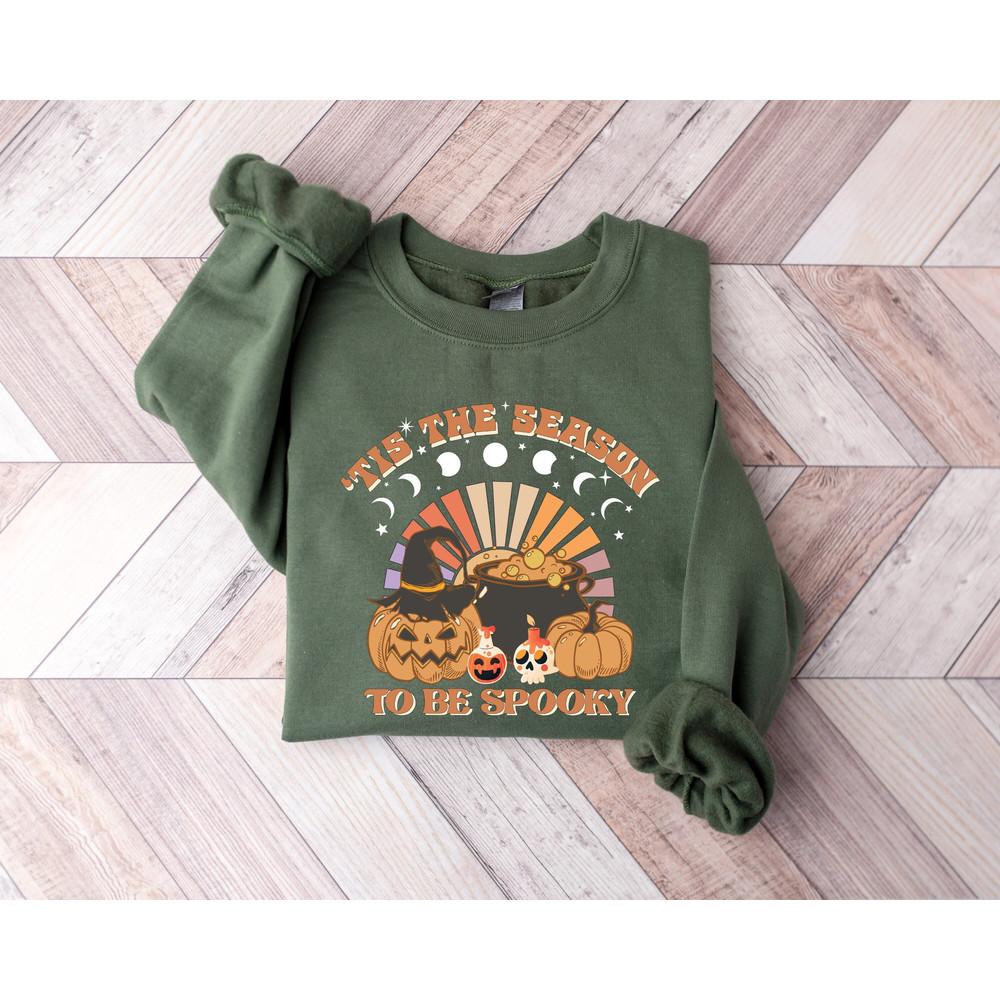 Tis The Season To Be Spooky Sweatshirt, Halloween Sweatshirt, Spooky Halloween Shirt, Funny Halloween Shirt, Halloween Shirt, Halloween Gift.jpg
