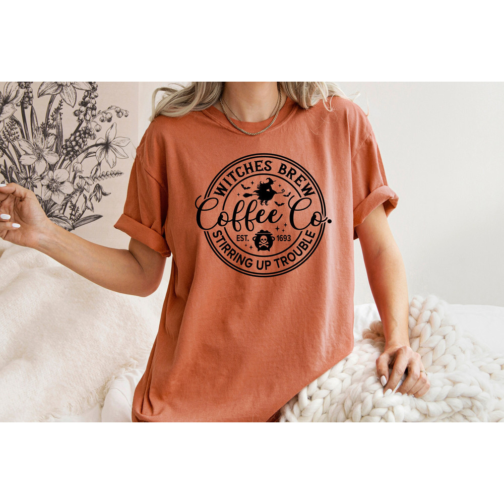 Comfort Colors Shirt, Halloween Witches Brew Coffee Shirt, Witches Brew Shirt, Halloween Shirt, Fall Coffee Shirt, Halloween Witches Shirt.jpg