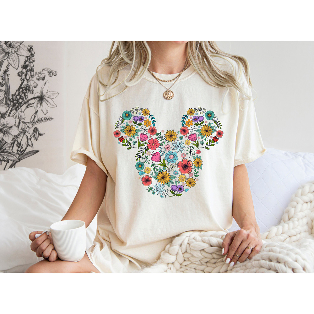 Comfort Colors Disney Floral Mickey Head Shirt, Disney Flower shirt, Disney T-Shirt, Retro Mickey Head, Floral Mickey Shirt,Disney Mickey.jpg