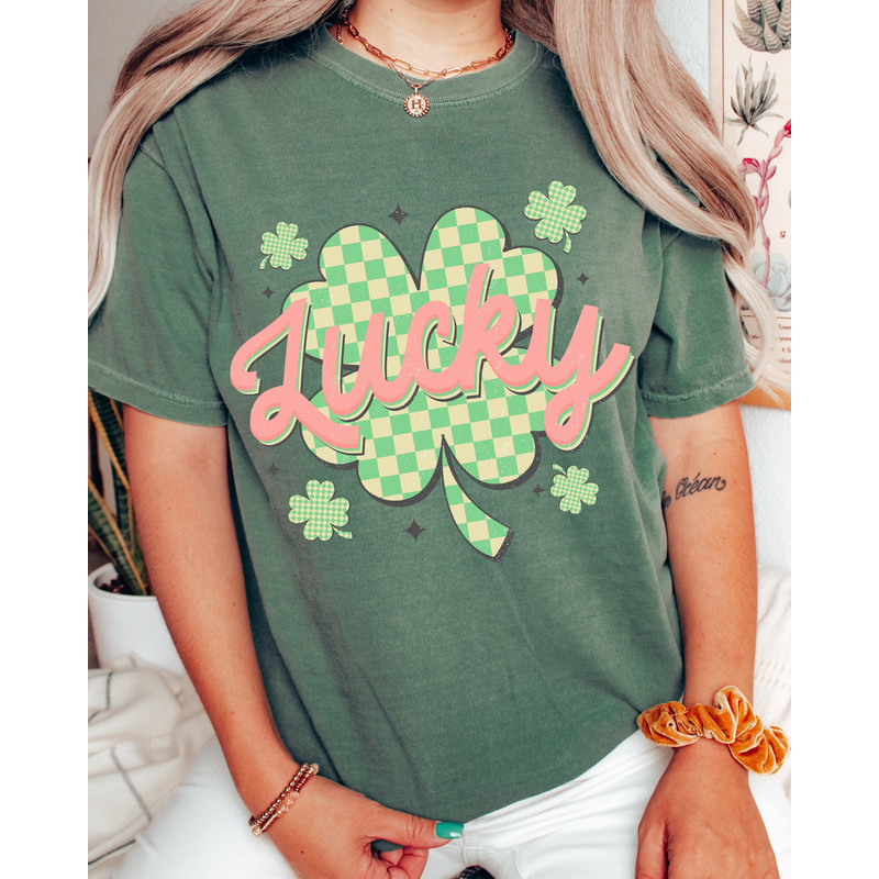 Comfort Colors Lucky Shirt, St Patricks Day Shirt, Shamrock Shirt, Irish Shirt, Retro Lucky Shirts, Happy St Patrick's Day, Clover Shirts.jpg
