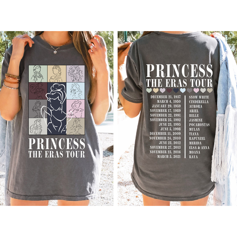 Comfort colors Princess The Eras Tour Shirt,Disney Princess Tour Tee,Vintage Disney Princess Shirt, Disney Girl Trip Shirt,Disneyland Shirt.jpg