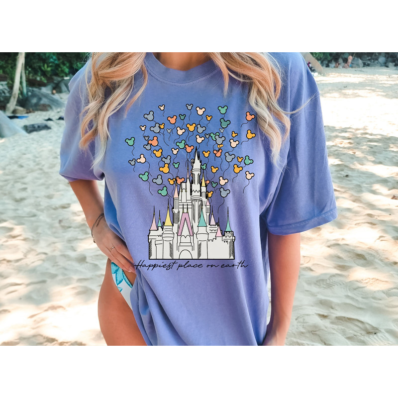 Disney Happiest Place on Earth, Magical Castle, Family Vacation, Vacay Mode, Magical Kingdom Family Shirt, Disney Floral Shirt, Disney Shirt.jpg