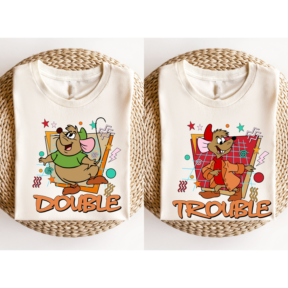 Double Trouble Shirt, Disney Jaq & Gus Gus Shirt, Cinderella Jaq Gus Gus Shirt, Disney World Princess Friends Shirt,Cindrella Mouse Shirt.jpg