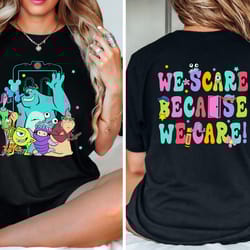 monster inc we scare because we care colors shirt, monsters university disneyland t-shirt, disneyland trip, magic kingdo