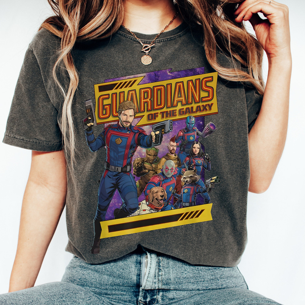 Retro Marvel Guardians of the Galaxy 3 Comfort Colors Shirt, Marvel Avengers Shirt, Super Hero Shirt, Rocket, Starlord Shirts.jpg