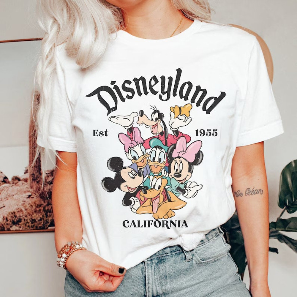 Comfort Colors Retro Disneyland California Shirt, Disneyland Est 1955 Shirt, Disney Vacation Shirt, Mickey And Friends Shirt, Walt Disney.jpg
