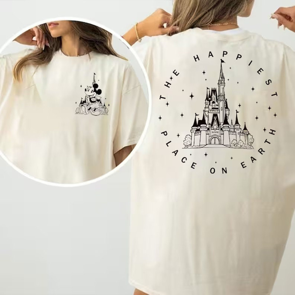 Comfort Colors The Happiest Place On Earth Shirt, Magical Castle, Mouse Castle, Family Vacation Shirt, Magical Kingdom, Family Trip Shirt.jpg