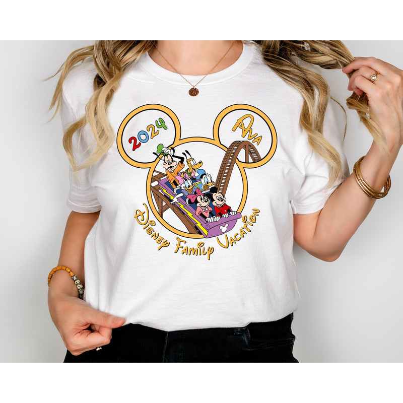 Disney Family Vacation Shirt, Custom Disney Trip 2024 Shirt, Mickey Friends Matching Shirt, Disneyworld Shirt, Disneyland Castle Shirt.jpg