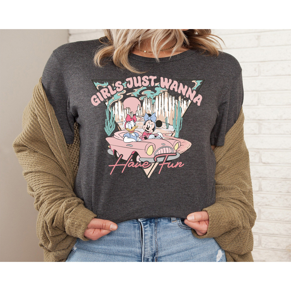 Disney Minnie Daisy Summer Shirt, Girls Just Wanna Have Fun Shirt, Disney Girls Besties Trip Tee, Summer Vacation Shirt, Best Friends Shirt.jpg