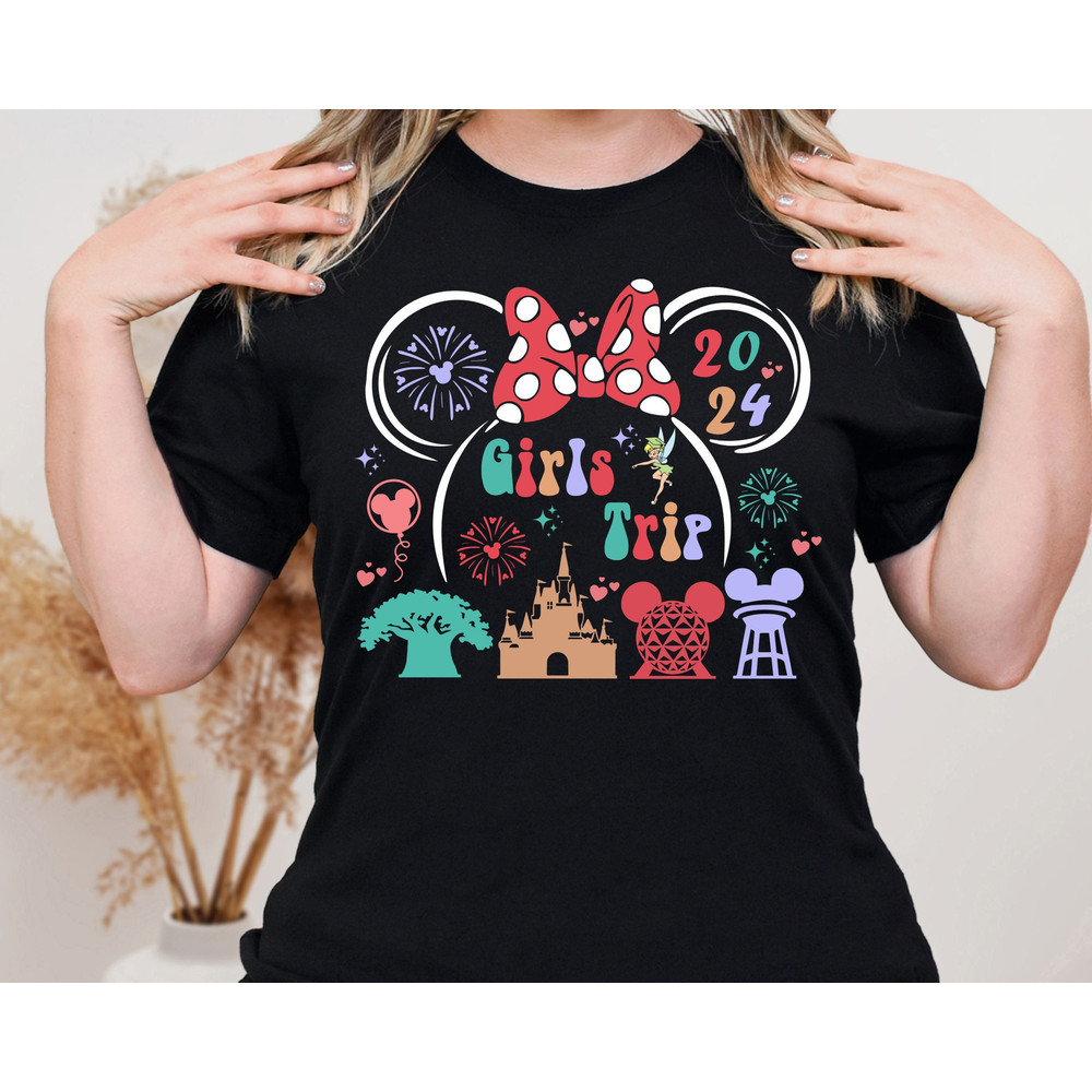 Disney Minnie Girls Trip 2024 Shirt, Disney Castle Shirt, Disneyland Vacation Shirt, Disney World Shirt, Disney Family Shirt.jpg