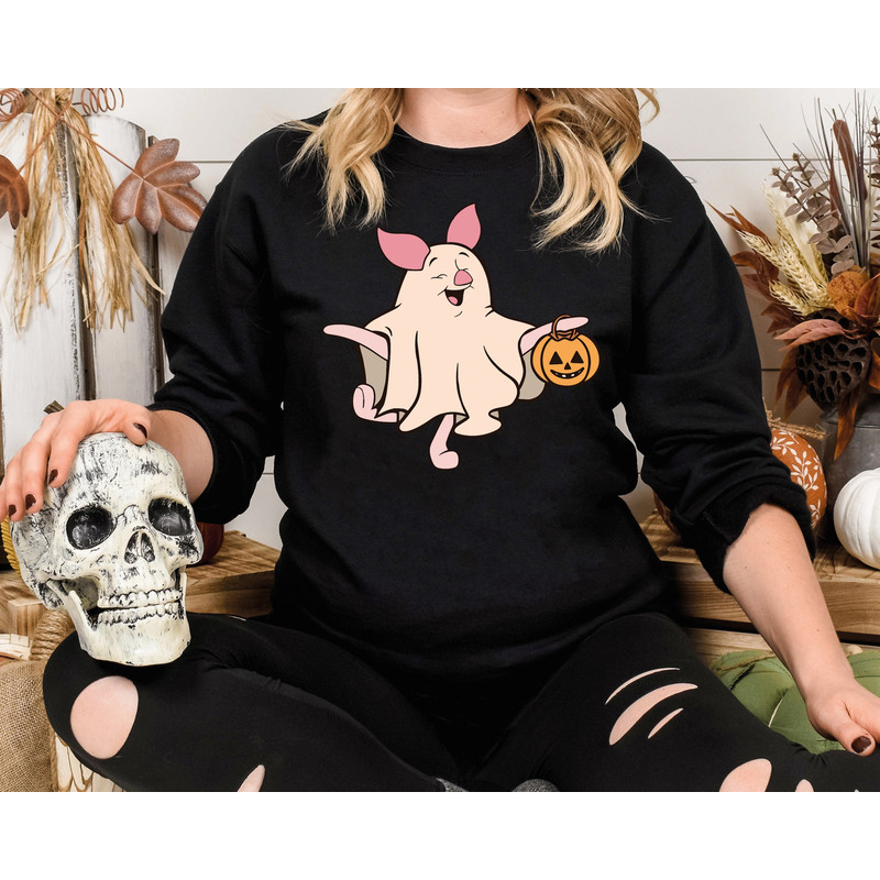 Disney Piglet Halloween Shirt, Winnie The Boo Shirt, Halloween Party Shirt, Disneyland Halloween Shirt, Cute Halloween Pumpkin Sweatshirt.jpg