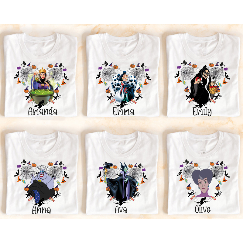 Disney Villains Halloween Shirt, Ursula Evil Queen Maleficent Witch Shirt, Trick or Treat Shirt, Halloween Party 2024, Spooky Season Shirt.jpg