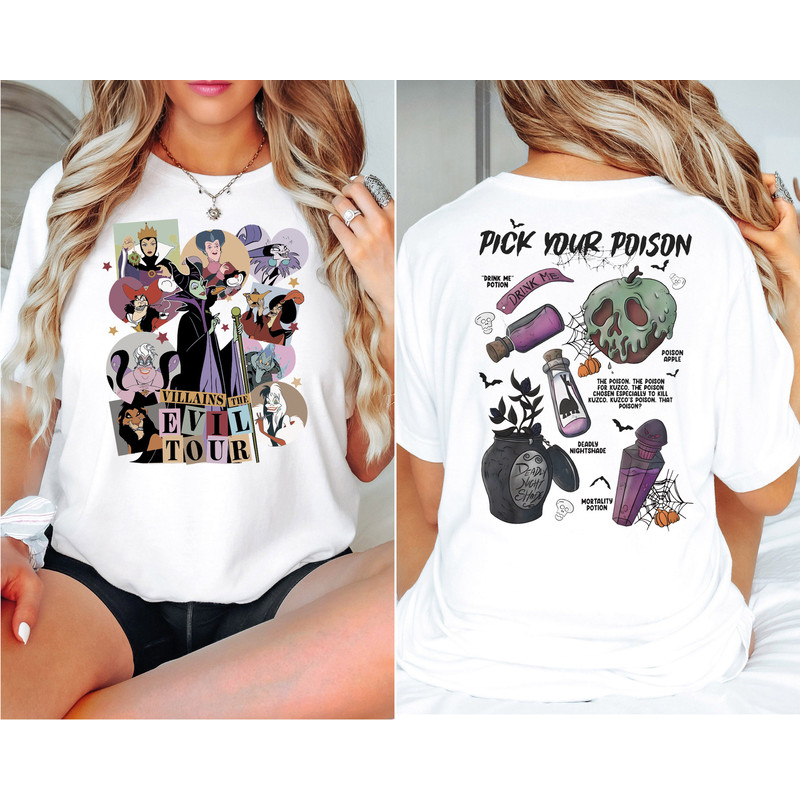 Disney Villains The Evil Tour Shirt, Halloween Evil Queen Shirt, Ursula & Maleficent Shirt, Disney World Girl Shirt, Disney Witches Shirt.jpg