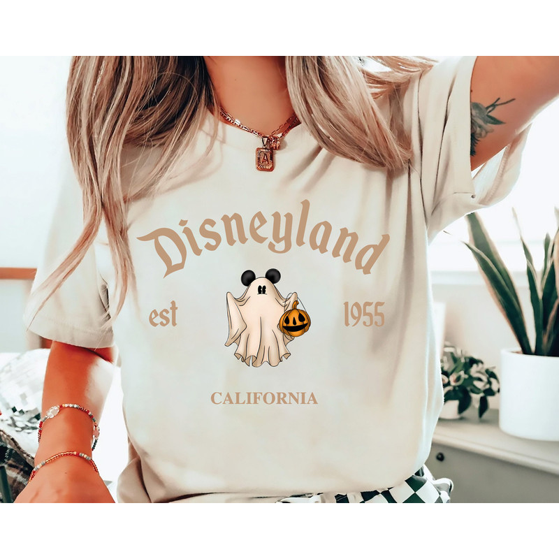 Disneyland Halloween Shirt, Mickey Mouse Ghost Halloween Shirt, Spooky Season Shirt, Disneyland California Trip Shirt, Disney Pumpkin Shirt.jpg