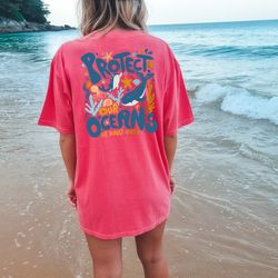 Comfort Colors Protect Our Oceans Shirt, Respect Locals Apparel, Beach Lover Gift, Surf Style Tshirt, Eco-Friendly Appar
