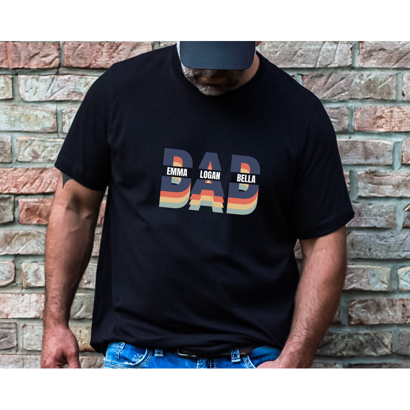 Custom Dad Shirt, Dad Shirt With Kids Names, Personalized Gift, Dad Gift Apparel, Father's Day Tee, Customized Dad Shirt, New Father Gift.jpg