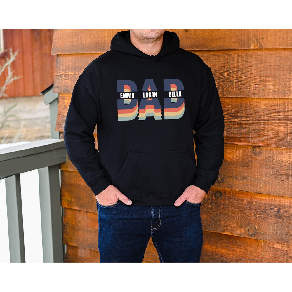 Custom Dad Sweatshirt, Dad Shirt With Kids Names, Father's Day Gift, New Dad Shirt, New Dad Gift, Personalized Dad Hoodie, Custom Kids Names.jpg