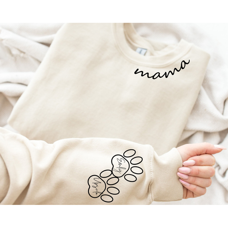 Custom Dog Mama Sweatshirt, Personalized Dog Paw Sweatshirt,Gift for Mama Hoodie, Christmas Gift for Dog Mama, Dog Mom.jpg
