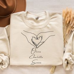 custom kids name mom hoodie, custom mama sweatshirt with kid name, personalized mom sweatshirt with kids names, mother g