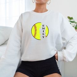 Custom Softball Sweatshirt, School Sports Sweatshirt, Softball Fan Hoodie, Sports Gift Sweatshirt, Softball Lover Sweats