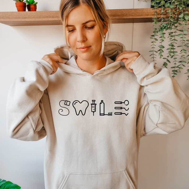 Dental Hoodie, Dental Assistant Sweatshirt, Dental Student Present, Tooth Graphic Wear, Dental Care Apparel.jpg