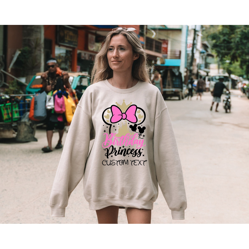 Disney Birthday Princess Sweatshirt, Birthday Minnie Ears, Disney Princess Apparel, Disney Birthday Girl, Themed Birthday Party Sweatshirt.jpg