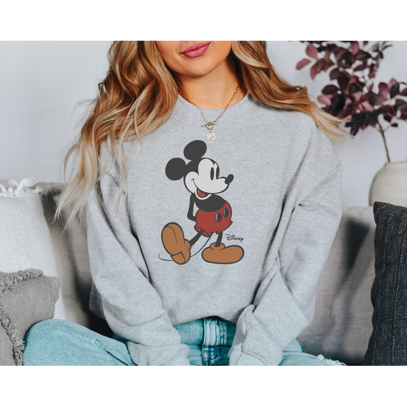 Disney Classic Mickey Mouse Pose Sweatshirt, Mickey Hoodie, Disneyland Holiday Vacation Sweatshirt, Disney Retro Sweatshirt.jpg