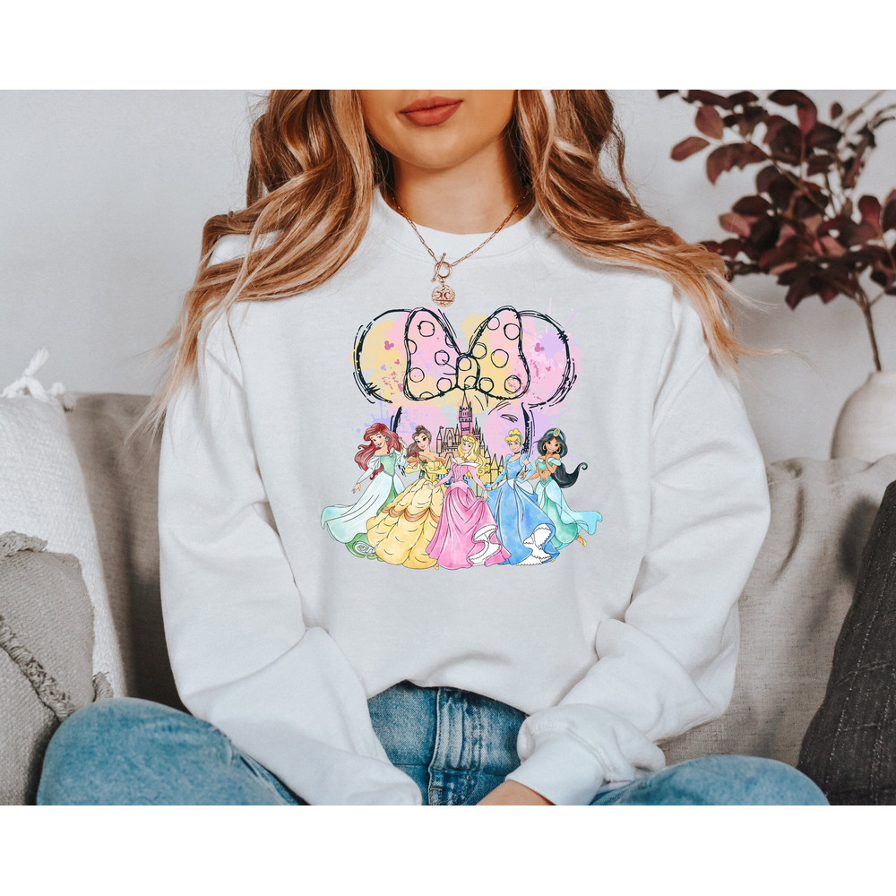 Disney Water Color Princess Sweatshirt, Disneyworld Princess Hoodie, Water Color Disney Painting Sweatshirt, Disneyland Sweatshirt 1.jpg