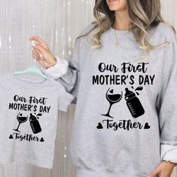 First Mothers Day Sweatshirt for Mom, Mom Gift, Mothers Day Hoodie, Mommy and Baby Outfit for Mothers Day, Matching Moth