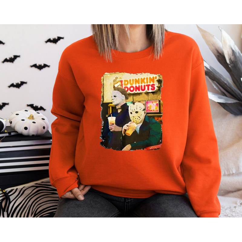 Halloween Killers Sweater, Jason Micheal Myers Sweatshirt, Jason Halloween Hoodie, Micheal Myers Halloween, Dunkin Donuts Sweatshirt.jpg