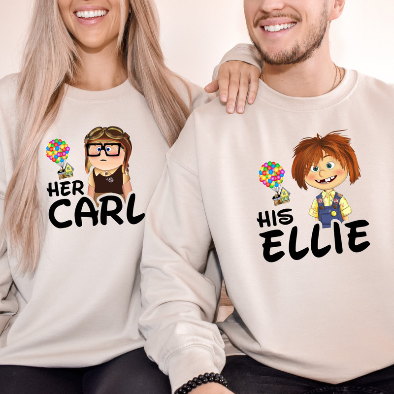 His Carl Her Ellie Shirt, Carl And Ellie Tee, Up Couple Tee, Disney Couple Tee, Mr and Mrs Top, Matching Couple Apparel.jpg