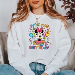 it my birthday minnie mouse sweatshirt,birthday girl shirt with minnie, disney kids hoodie for birthday party,disney tee