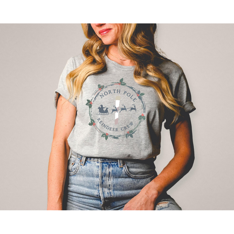 North Pole Reindeer Crew, Vintage Christmas Tee, Holiday Season Shirt, Funny Holidays Apparel, Christmas Celebration Top, Holiday Spirit.jpg