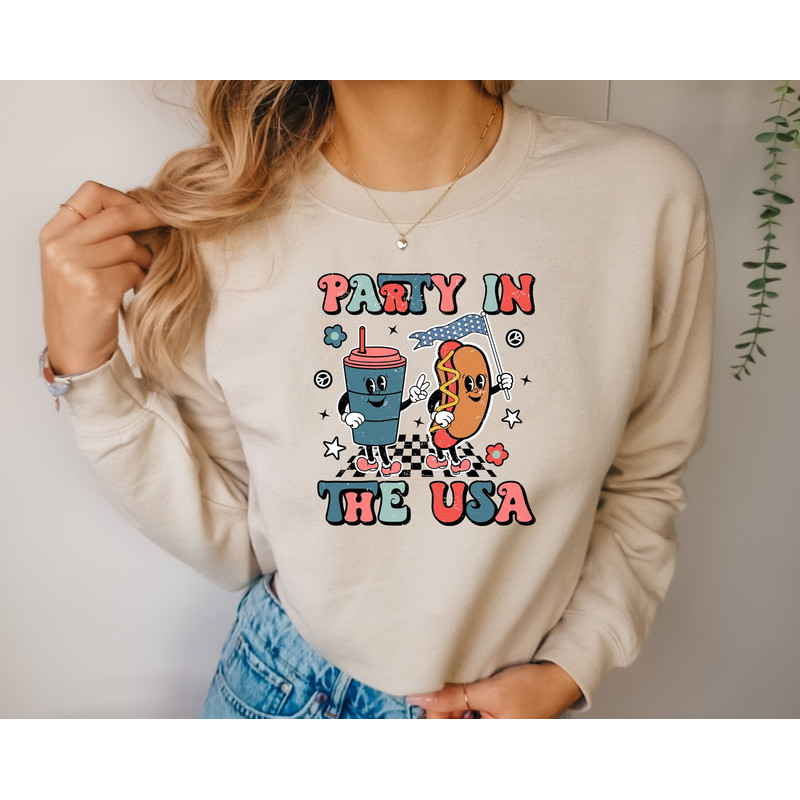 Party in The USA Sweatshirt, Gift for 4th of July Crew, 4th of July Party Hoodie, The Land of the Free Shirt,Independence Day Shirt For Gift.jpg