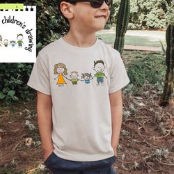 personalized drawing shirt, custom childrens art, fathers day tee, unique gift shirt, customized family top,unique fathe