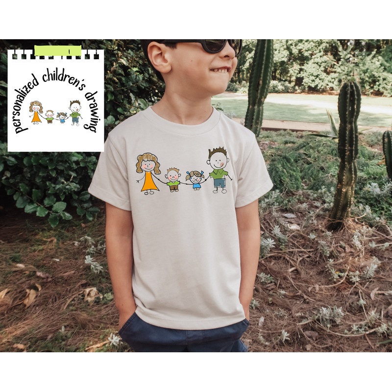 Personalized Drawing Shirt, Custom Children's Art, Father's Day Tee, Unique Gift Shirt, Customized Family Top,Unique Father's Day Clothing.jpg