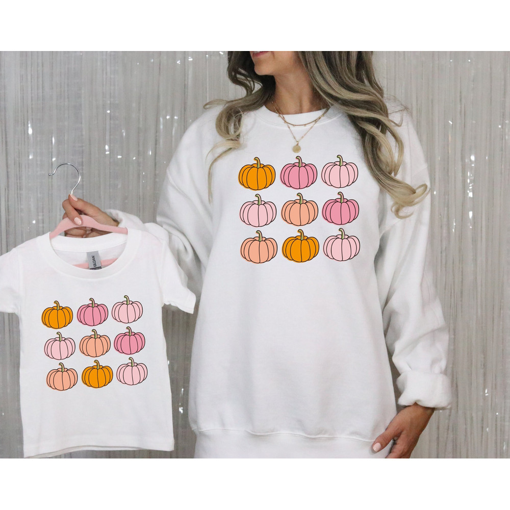 Pink Pumpkin Patch Sweatshirt, Halloween Sweatshirts, Mommy and Me Outfits, Fall Hoodies Toddler Halloween Costume Girl.jpg