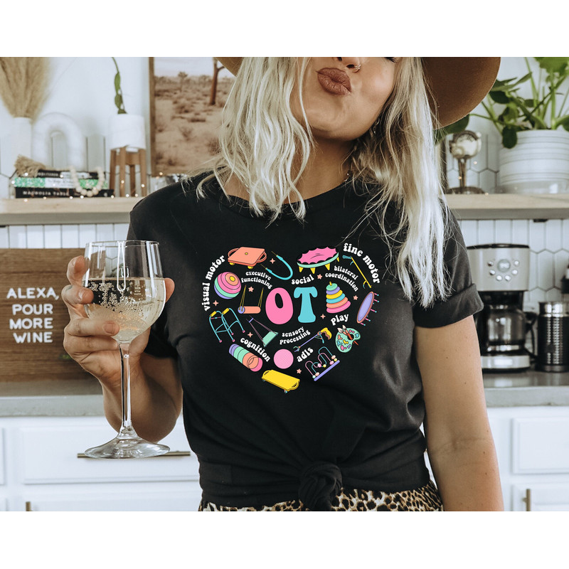 Retro Comfort OT Doodle Shirt, Occupational Therapy Shirt, Therapist Sweatshirt, OT Sweatshirt, Aesthetic Therapy Shirt, Trendy Unisex Shirt.jpg