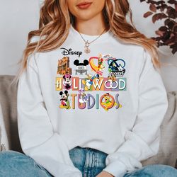 retro disney hollywood studios sweatshirt, mickey and friends hollywood studios shirt hoodie sweatshirt, disney family v
