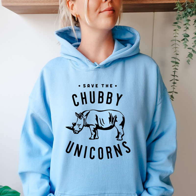 Save The Chubby Unicorns Sweatshirt, Cute Animal Hoodie, Conserve Endangered Rhinos Sweatshirt, Funny Wildlife Sweatshirt.jpg