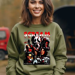 scream halloween sweatshirt, ghostface shirt, horror movie hoodie, halloween party, halloween shirt, scary movie shirt