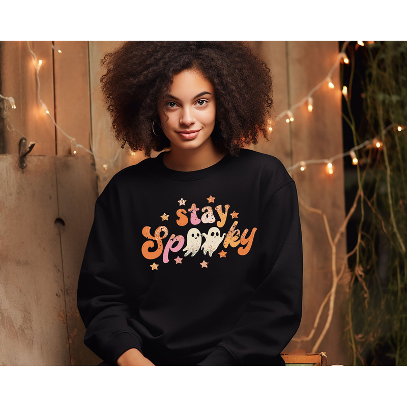 Stay Spooky Sweatshirt, Spooky Vibe Hoodie, Halloween Sweatshirt, Cool Halloween shirt, Funny Halloween hoodie, Halloween Tee, Smiley Spooky.jpg