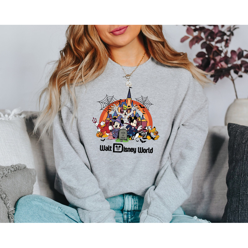 Vintage Walt Disney World Halloween Sweatshirt, Disneyworld Halloween Hoodie, Mickey And Friends Halloween Shirt, Disney Family Matching.jpg