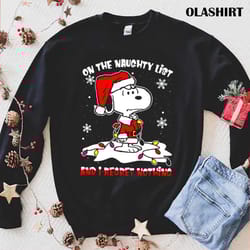 on the naughty list and i regret nothing christmas t-shirt - olashirt